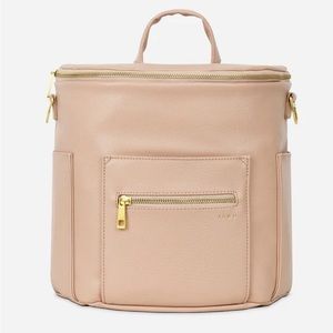 Fawn Design Mini Diaper Backpack in Warm Blush with matching Pacifier Holder